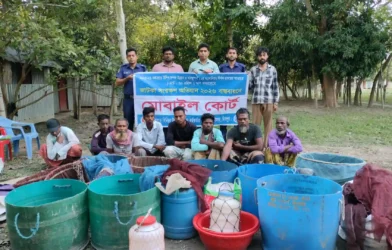 হাইমচরে চিংড়ির রেণু শিকারের অপরাধে ৭ জেলে আটক
