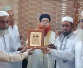 চাঁদপুরের শ্রেষ্ঠ ইমাম মাওলানা আব্দুল্লাহ আল মামুনকে মুসল্লিদের সংবর্ধনা