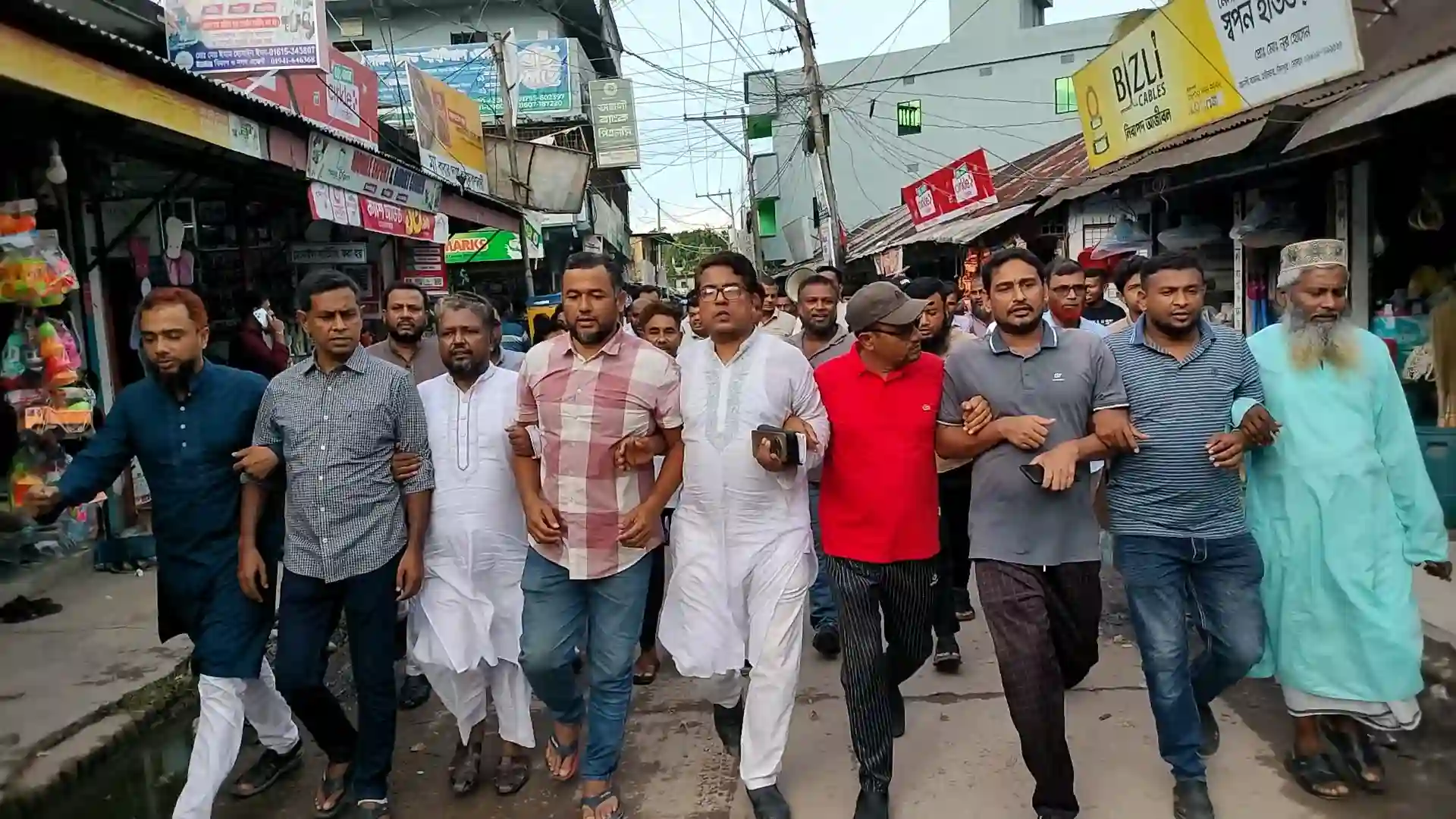 দেশে নৈরাজ্যের প্রতিবাদে হাইমচরে যুবদলের বিক্ষোভ মিছিল