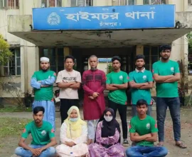 হাইমচর থানায় পরিচ্ছন্নতা অভিযান, ওসির সঙ্গে মতবিনিময়