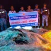 হাইমচরে মেঘনা নদীতে অভিযানে ২৫ হাজার মিটার কারেন্ট জাল জব্দ