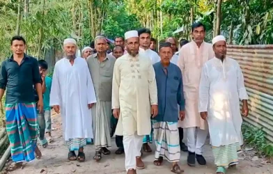 হাইমচরে ইউপি সদস্য পদপ্রার্থী মতিন গাজীর গণসংযোগ